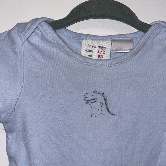 Zara Baby Blue Dinosaur Diaper Shirt - Picture 2 of 2
